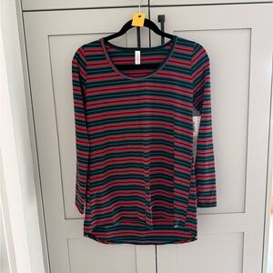 LuLaRoe Lynnae (Multicolor Striped Long Sleeve Top)